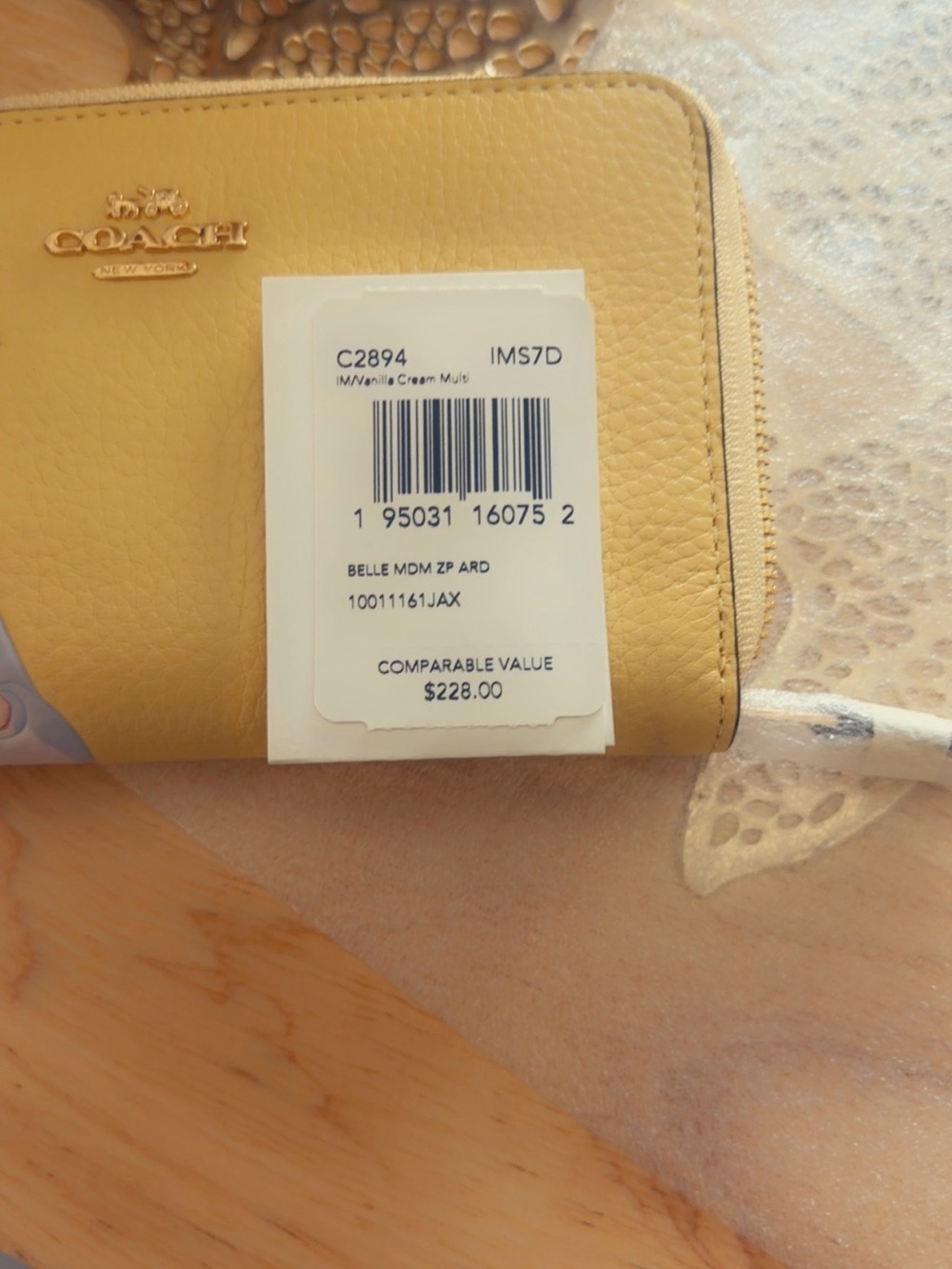 Coach Yellow Belle Zip-Around Wallet - Picture 5 of 5